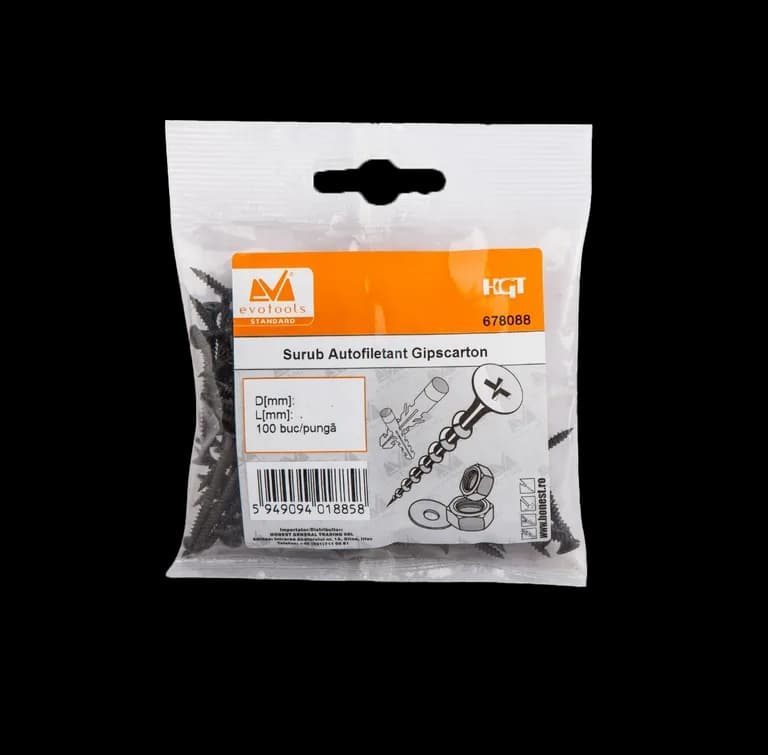 Șuruburi negrese autofiletante 3.5x35 / 45 / 55 mm – cap înecat PH2