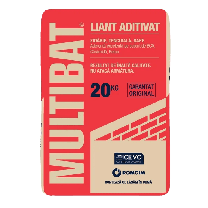 Liant aditivat pentru tencuială și zidărie Multibat